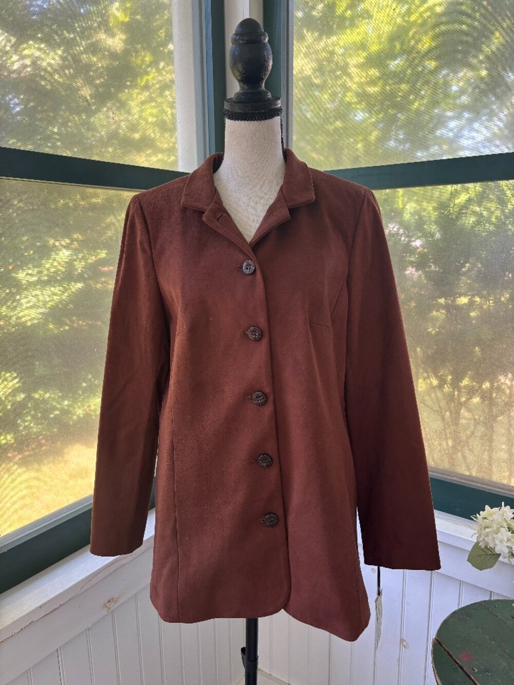 Estelle and Finn Cognac Faux Suede Jacket Size 6 NWT